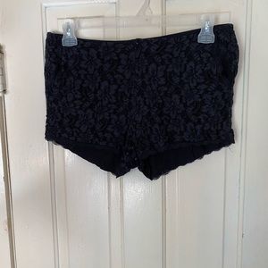 Lace zip up shorties
